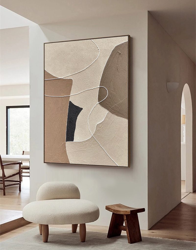 Beige Wabi Sabi Wall Art | Textured Abstract Painting | Neutral Decor