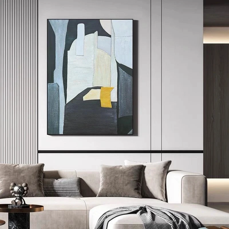 Large Black & White Abstract Painting | Modern Textured Canvas Art