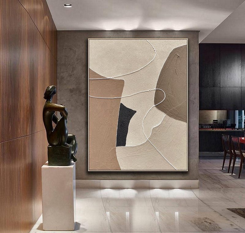 Beige Wabi Sabi Wall Art | Textured Abstract Painting | Neutral Decor