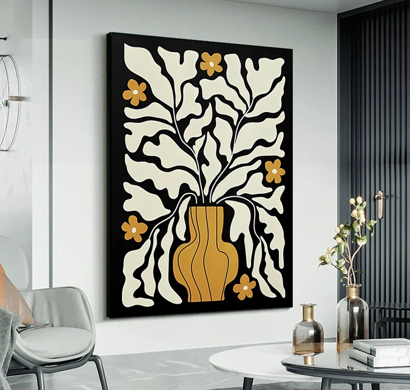 Abstract White Flower Oil Painting | Wabi Sabi Wall Art | Minimalist Living Room Decor