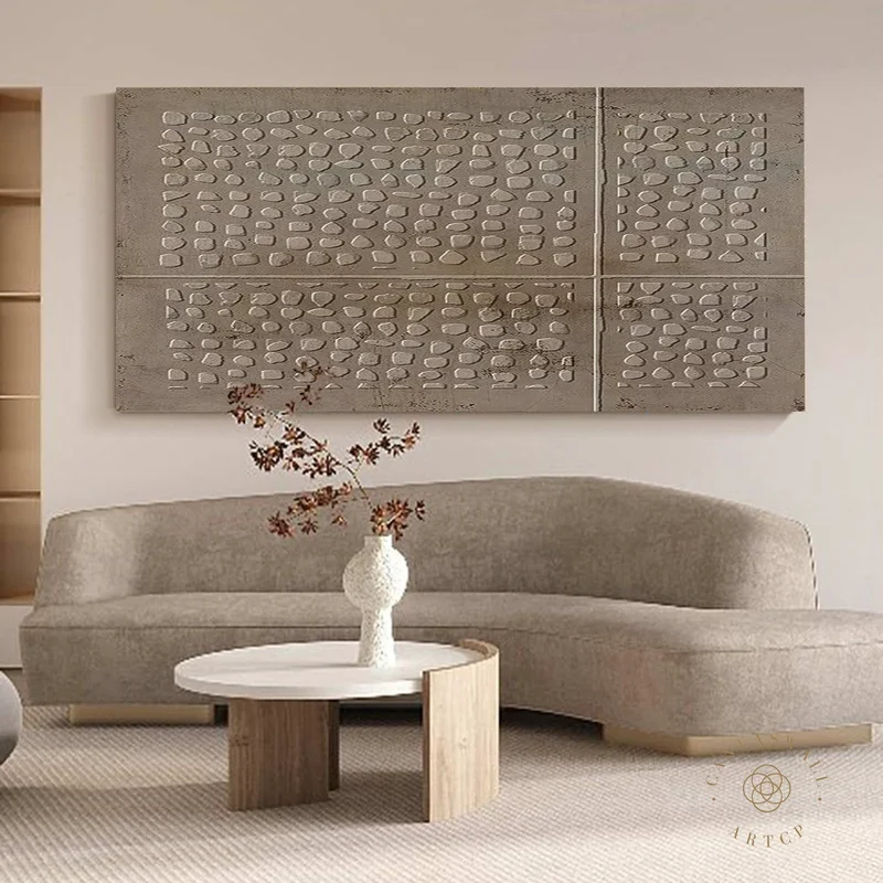 Wabi-Sabi Wall Art | Original Minimalist Brown Painting | Earth Tone Textured Canvas