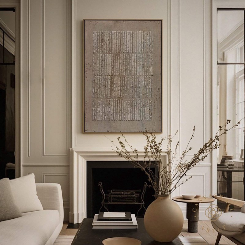 Wabi-Sabi Wall Art | 3D Minimalist Brown Canvas Art | Earth Tone Waves