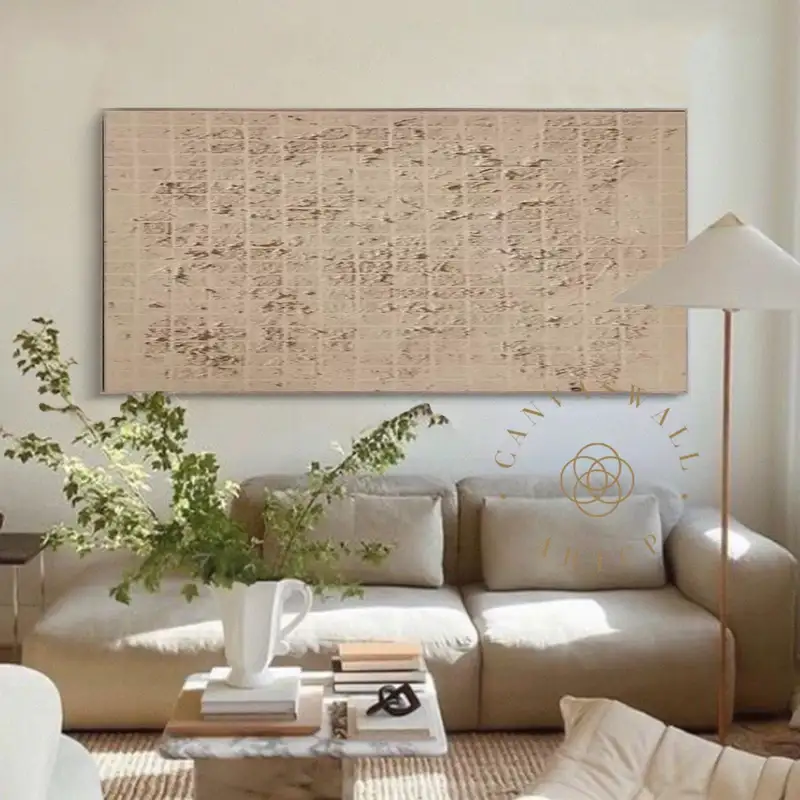 Wabi-Sabi Wall Art | 3D Textured Brown Abstract Art | Neutral Canvas Decor