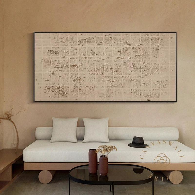 Wabi-Sabi Wall Art | 3D Textured Brown Abstract Art | Neutral Canvas Decor