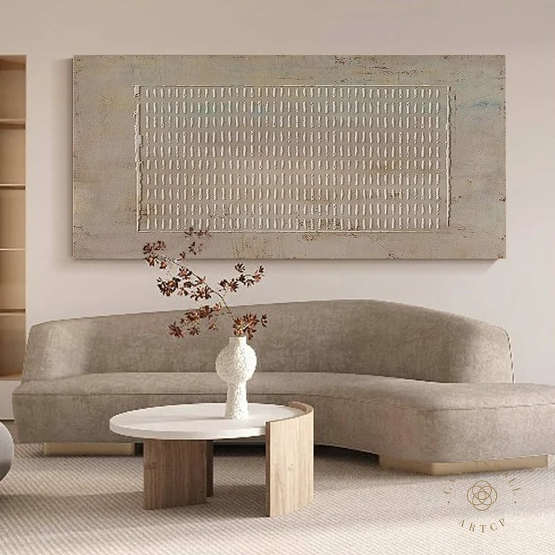Brown Abstract Painting | Wabi-Sabi Wall Art | 3D Textured Canvas Art