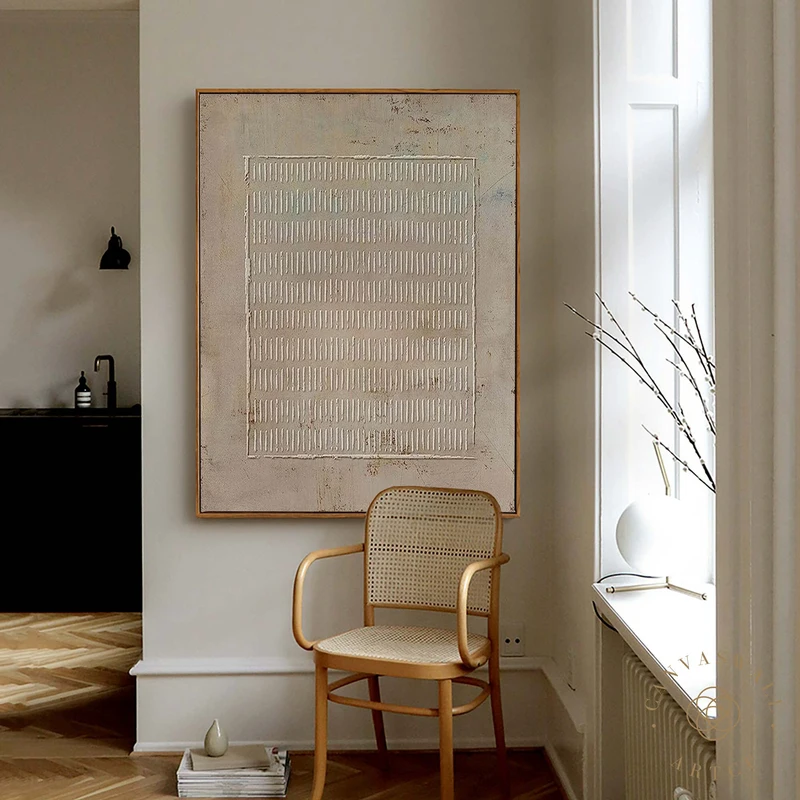Brown Wabi-Sabi Wall Art | 3D Textured Minimalist Zen Painting | Earth Tone Decor