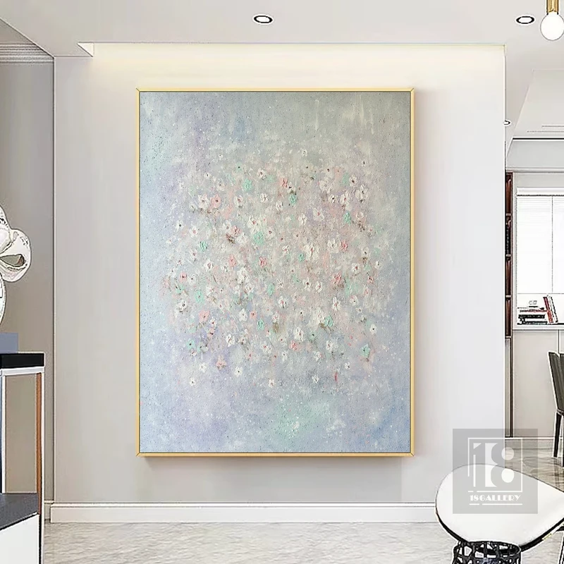 Large Abstract Painting | Modern Abstract Flower Art | Textured Landscape Oil Painting
