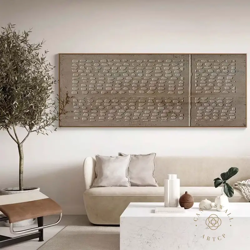 Wabi-Sabi Wall Art | Original Minimalist Brown Painting | Earth Tone Textured Canvas