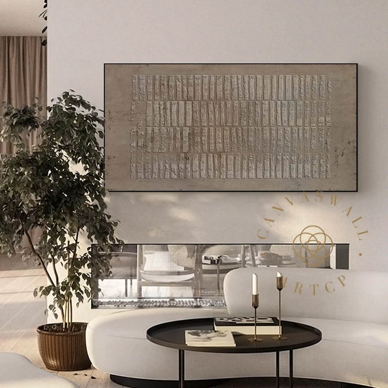 Wabi-Sabi Wall Art | 3D Textured Brown Painting | Earth Tone Canvas Art