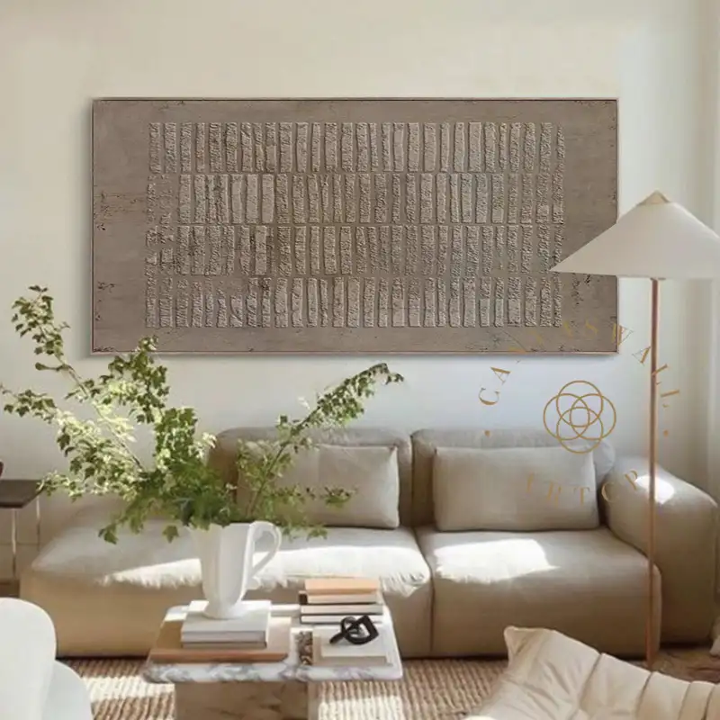 Wabi-Sabi Wall Art | 3D Textured Brown Painting | Earth Tone Canvas Art