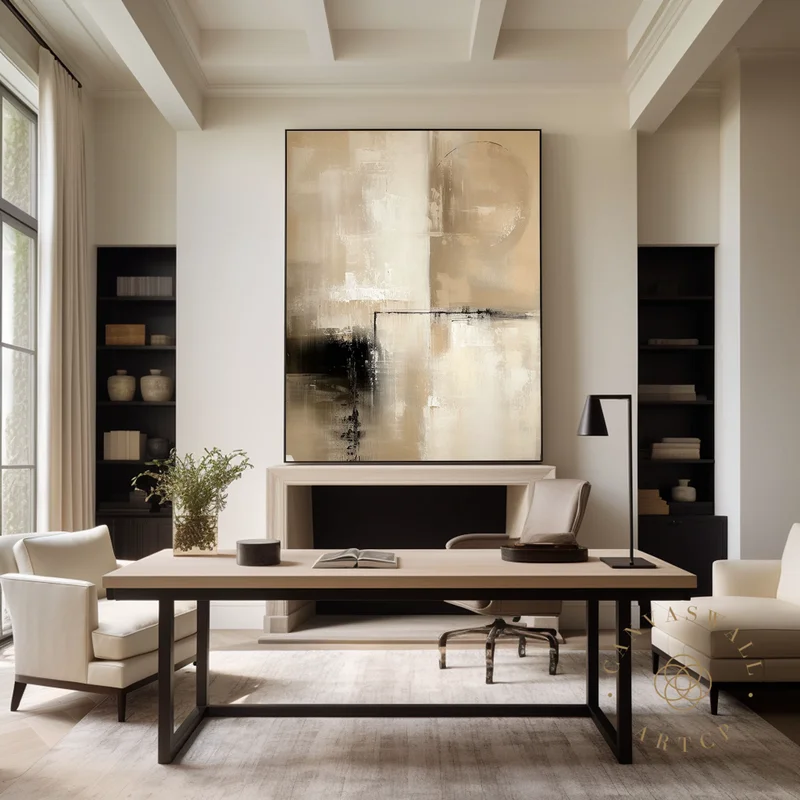 Large Beige Abstract Painting | Wabi-Sabi Wall Art | Textured Beige Canvas Art