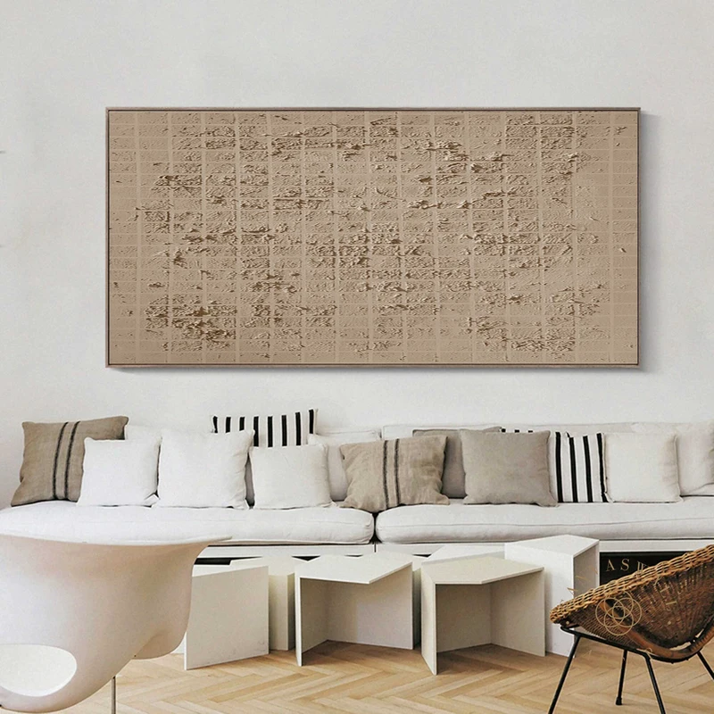 Wabi-Sabi Wall Art | 3D Textured Brown Abstract Art | Neutral Canvas Decor