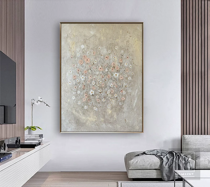 Neutral Abstract Painting | Textured Wall Art | Landscape Oil Painting on Canvas