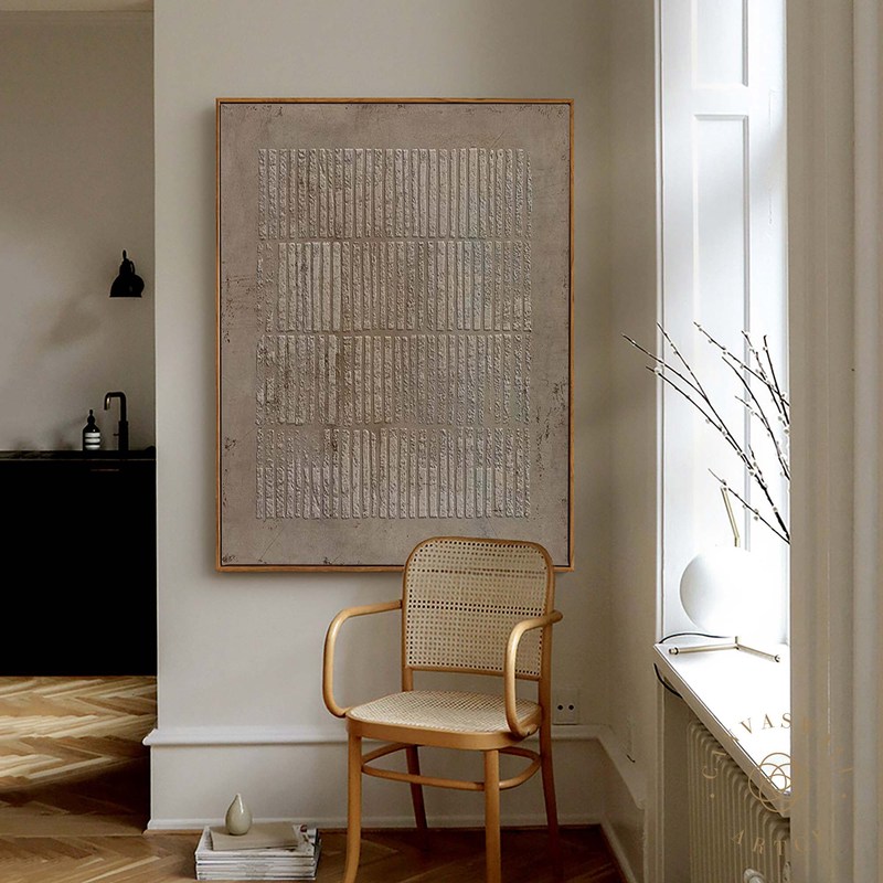Wabi-Sabi Wall Art | 3D Minimalist Brown Canvas Art | Earth Tone Waves