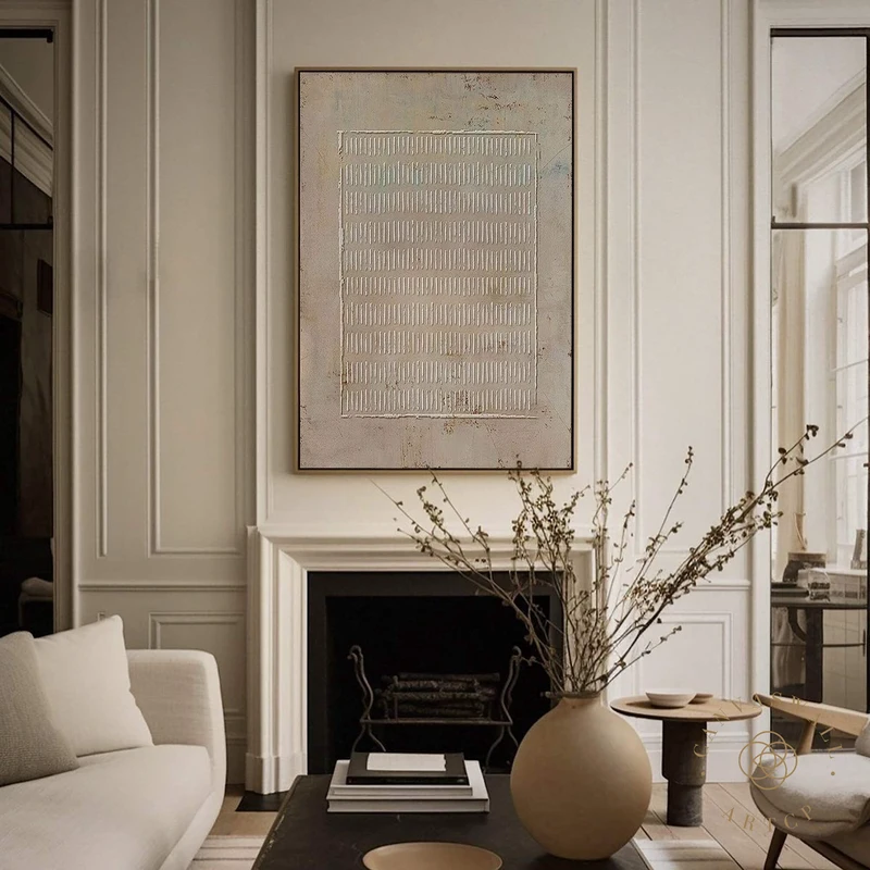 Brown Wabi-Sabi Wall Art | 3D Textured Minimalist Zen Painting | Earth Tone Decor