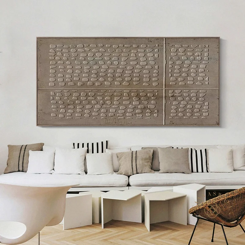 Wabi-Sabi Wall Art | Original Minimalist Brown Painting | Earth Tone Textured Canvas
