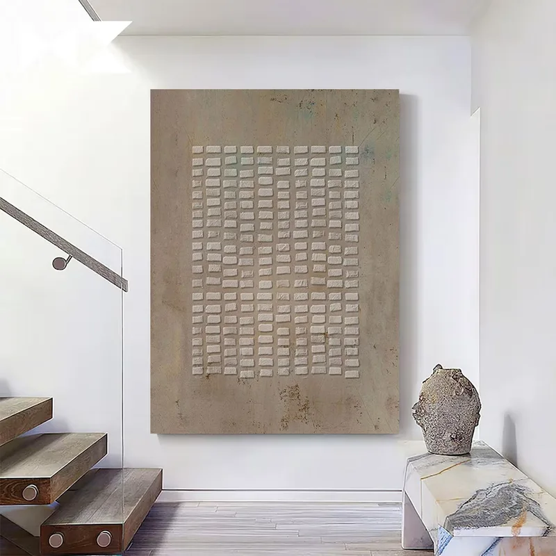 Brown Bohemian Artwork - Abstract Textured Canvas for Modern Decor