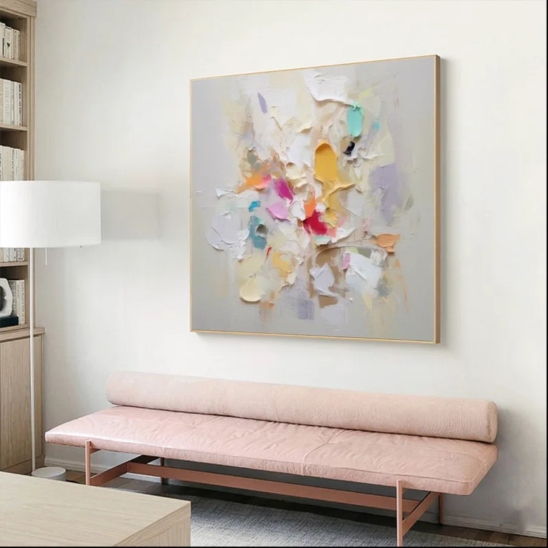 Original Flower Landscape Oil Painting - 3D Abstract Blossom Floral Canvas Art for Modern Living Room Decor  