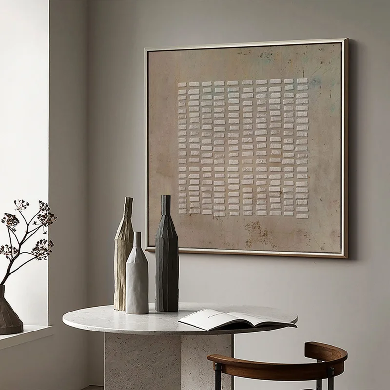 Brown Minimalist Artwork - Textured 3D WABI SABI Canvas Design