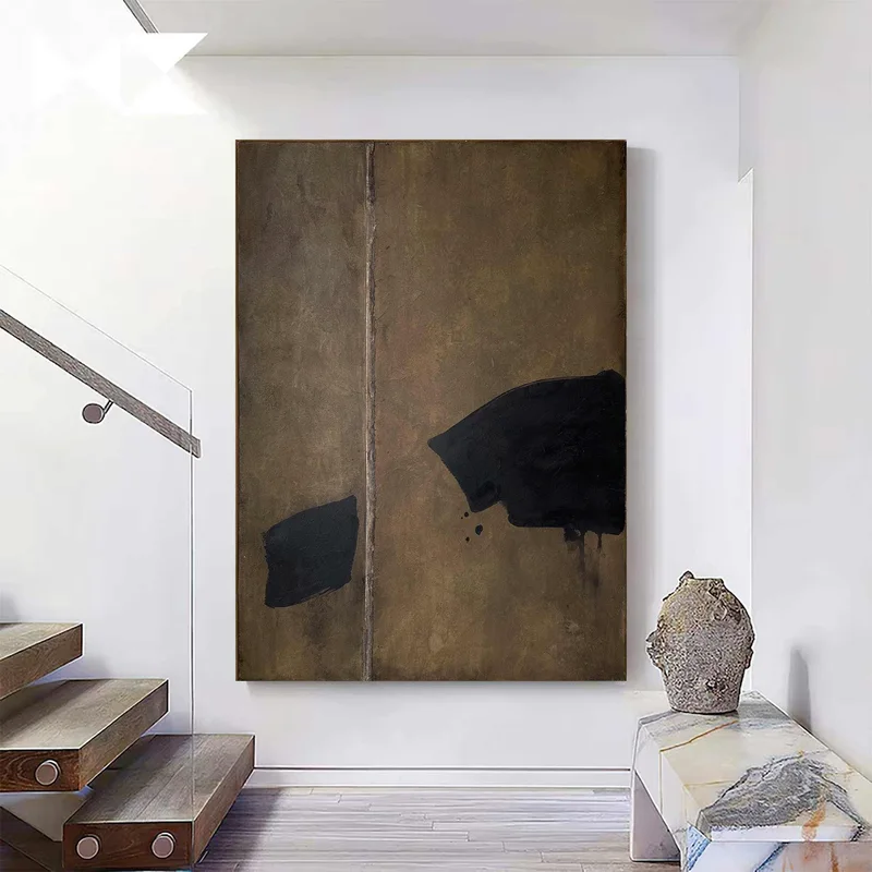 Green Wabi-Sabi Wall Art - Minimalist Textured Canvas for Home