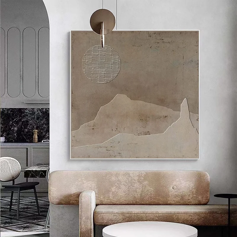 Wabi Sabi Abstract Artwork on Canvas - Earth Tone Textured Design