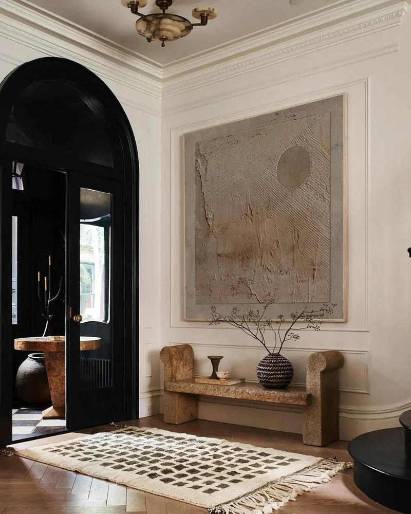 Wabi-SABI wall art - Geometric Line Design on Textured Canvas