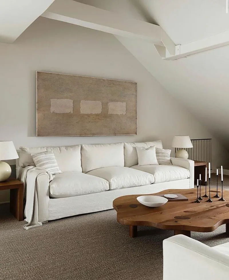 Minimalist Wabi-Sabi Painting: Earth Tone Textured Wall Art