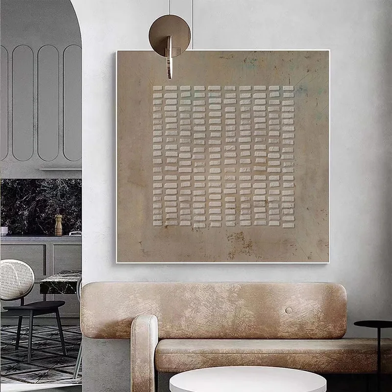 Brown Minimalist Artwork - Textured 3D WABI SABI Canvas Design