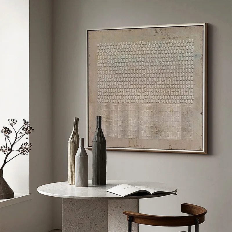 Brown Abstract Canvas Art: Bohemian 3D Texture Wall Decor Piece