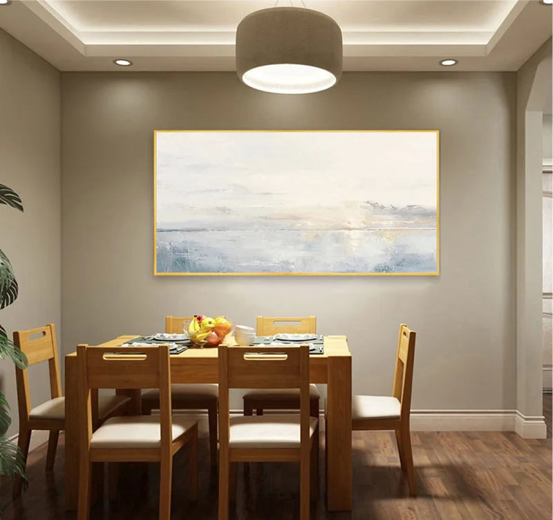 Large Ocean Sunset Painting - Abstract Coastal Wall Art for Home