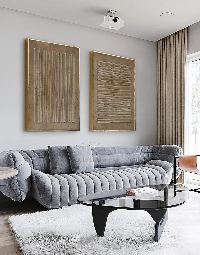 Wabi Sabi Abstract Artwork: Textured Earth Tone Plaster Painting