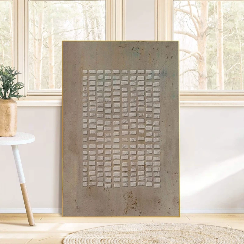 Brown Bohemian Artwork - Abstract Textured Canvas for Modern Decor
