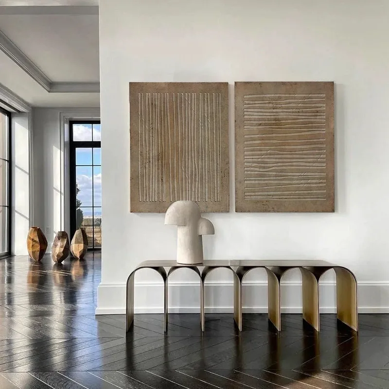 Wabi Sabi Abstract Artwork: Textured Earth Tone Plaster Painting