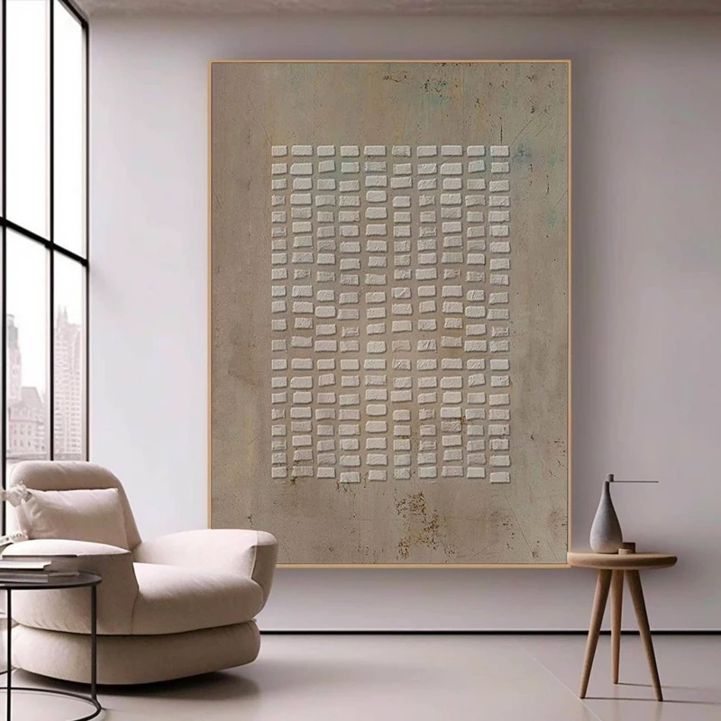 Brown Bohemian Artwork - Abstract Textured Canvas for Modern Decor