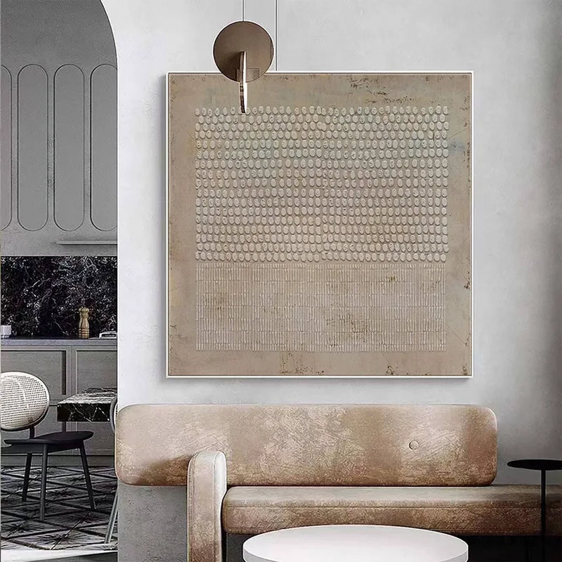 Brown Abstract Canvas Art: Bohemian 3D Texture Wall Decor Piece