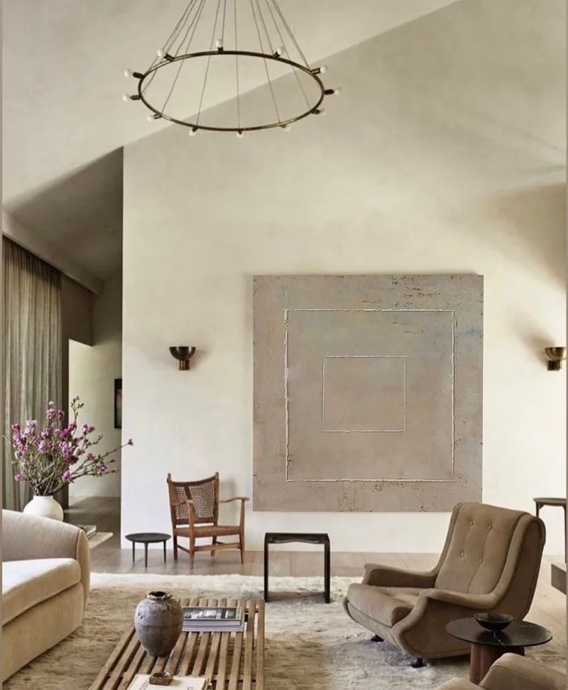 Set of 2 WABI SABI wall art - Plaster and Textured Paintings