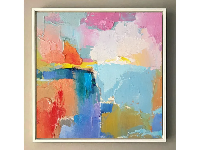 Vibrant Colorful Wall Art: Contemporary Oil Painting for Home Decor