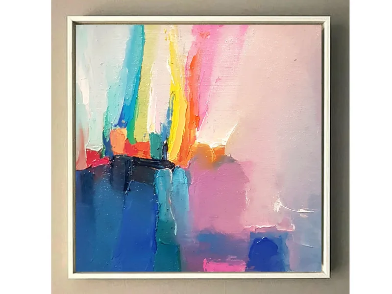 Large Colorful Wall Art: Original Oil Painting for Living Room Gift