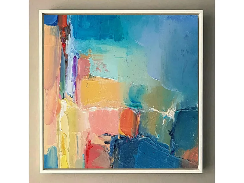 Colorful Wall Art: Large Abstract Oil Painting for Contemporary Decor