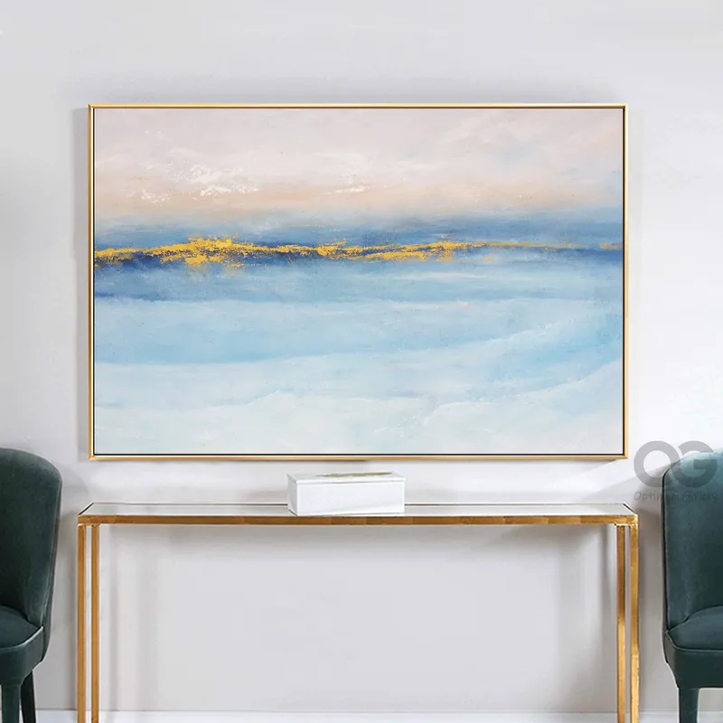 Ocean Wave Wall Art: Large Sunrise Acrylic Seascape Painting