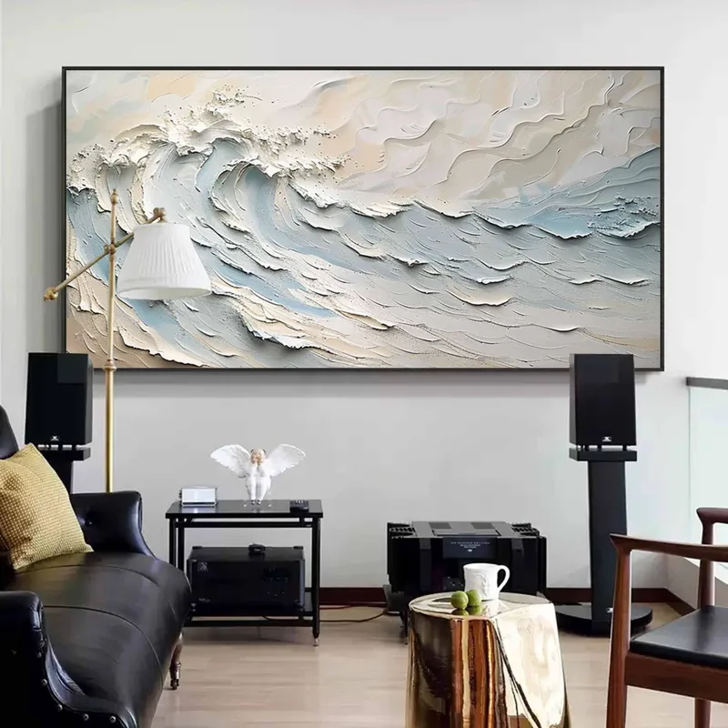Handmade Blue Ocean Canvas Wall Art