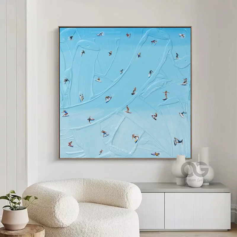 Pastel Abstract Beach Painting for Homes