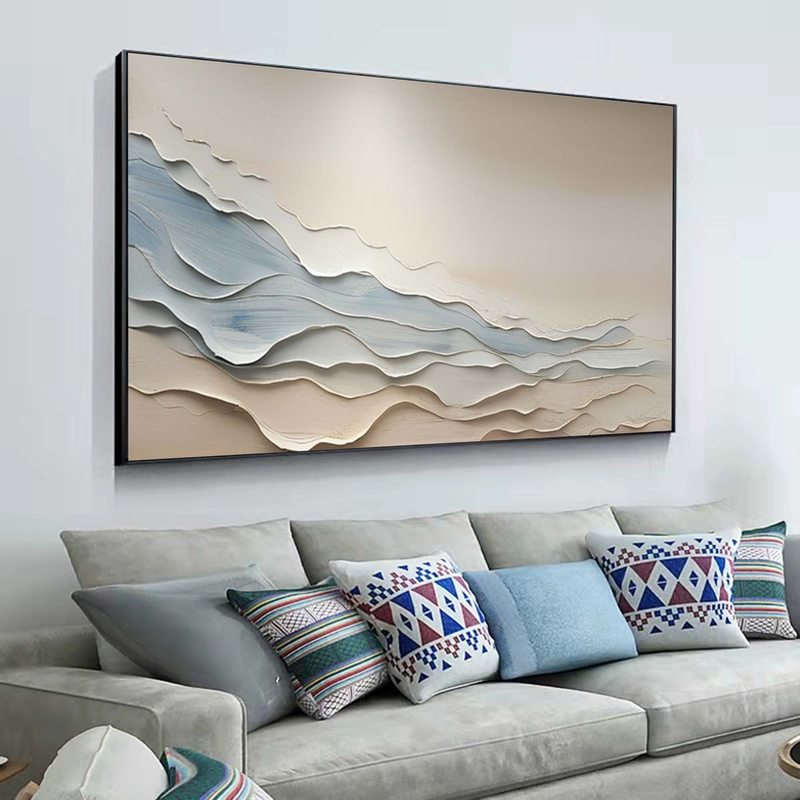 Acrylic Textured Ocean Wave Artwork