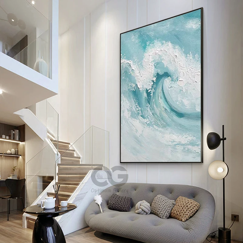 Textured Ocean Wall Art for Home Decor