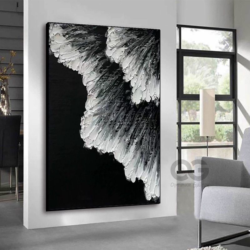 Textured Snow Landscape Painting Decor