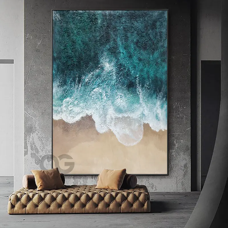 Original Whale Oil Painting on Canvas for Living Room Wall Decor