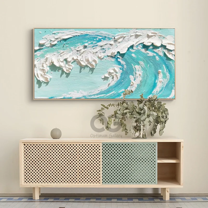 Large Minimalist Sea Wave Wall Art