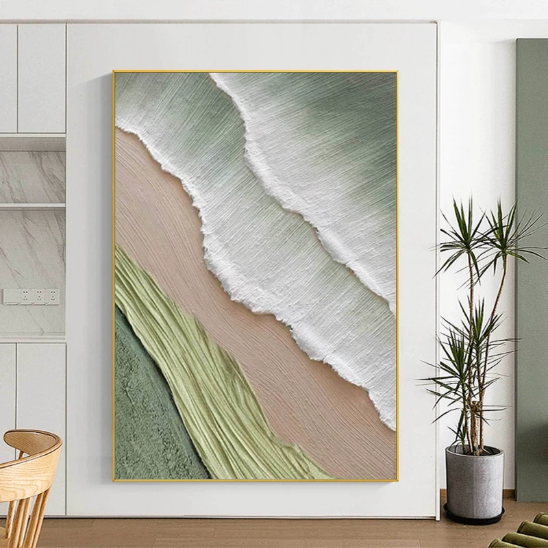 Blue Ocean Abstract Painting: Impressionist Landscape Wall Art
