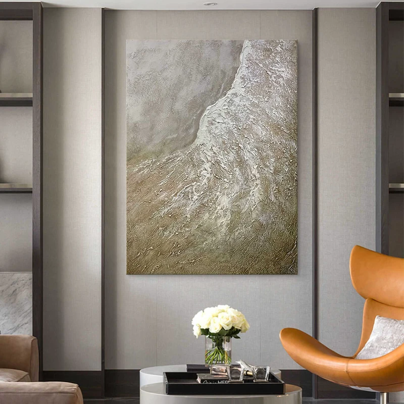 Original Blue Sea Landscape Canvas for Living Room Wall Decor