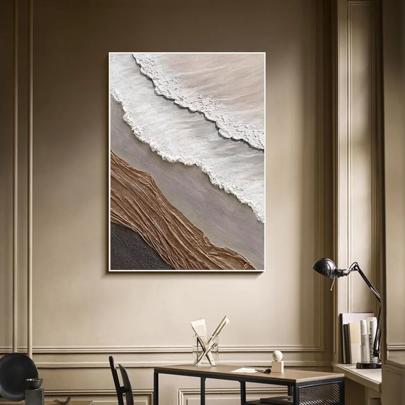 Modern 3D White Wave Canvas Wall Art